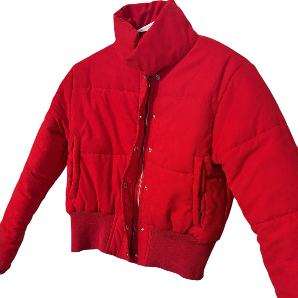 PrettyLittleThing Red Cropped Puffer Jacket
